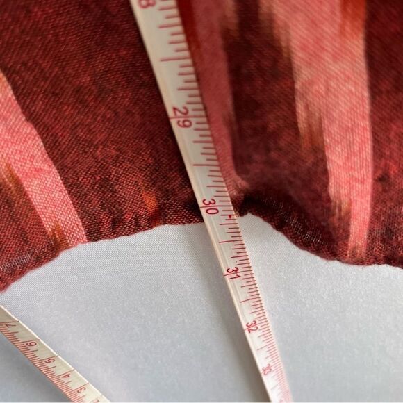 Women's Red Boho Printed Long Sleeve Button Front Top - Picture 7 of 8